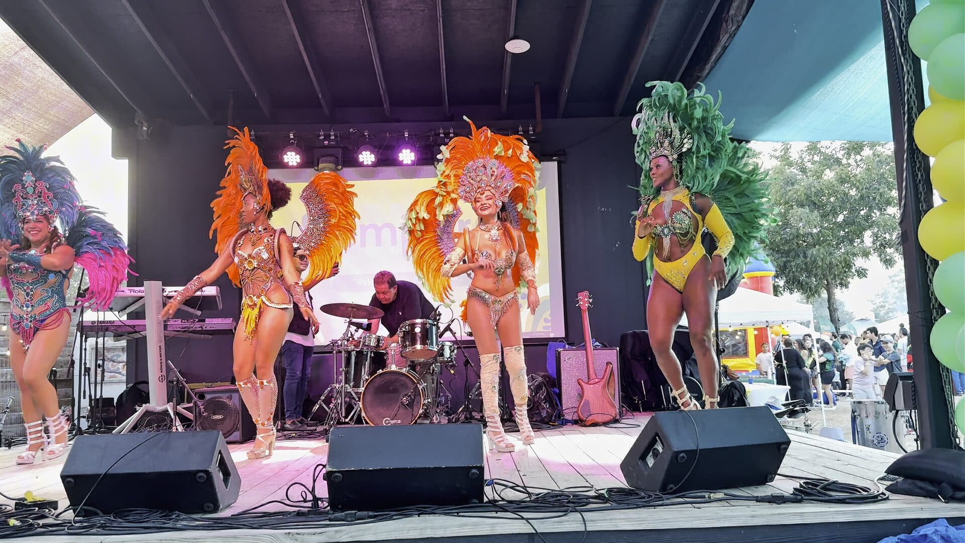 Samba dancers performing on the main stage
