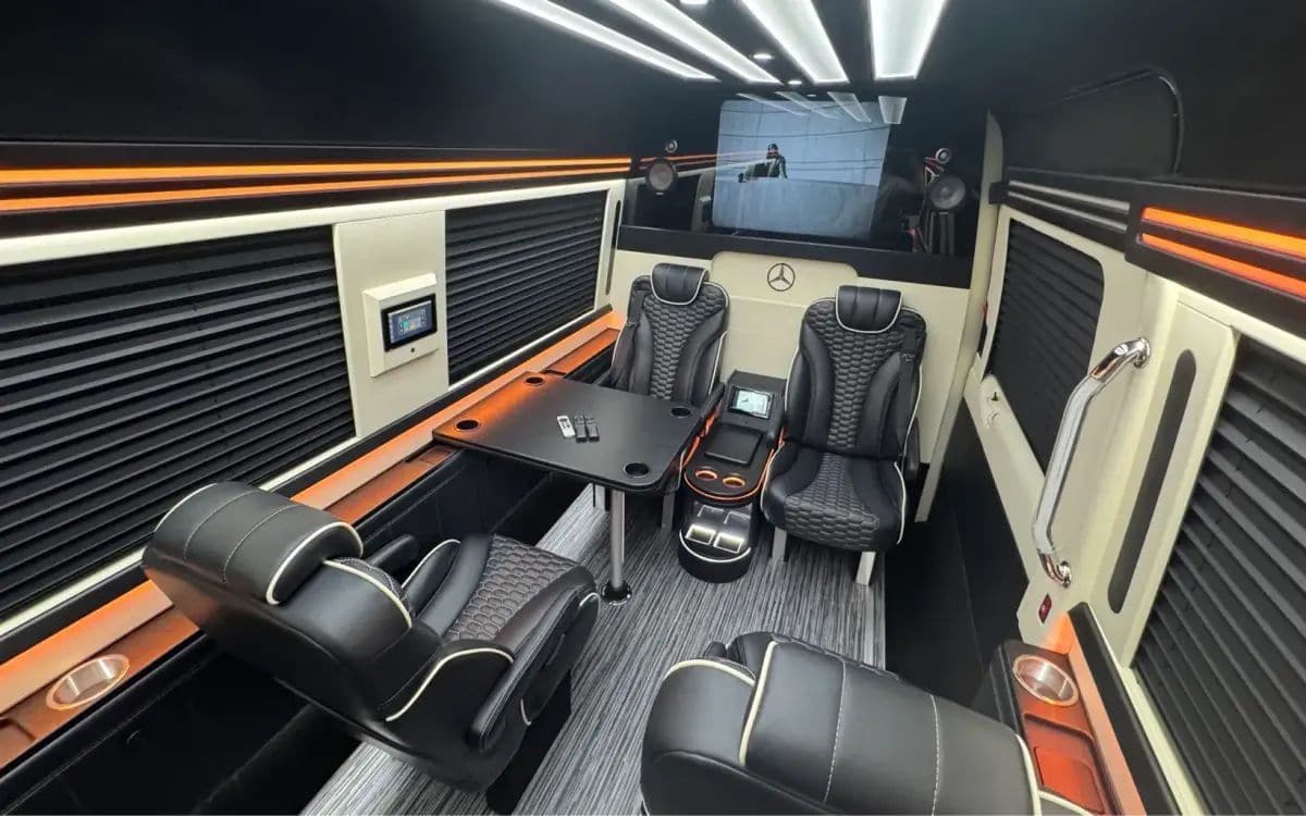 The lounge cabin of an executive Sprinter